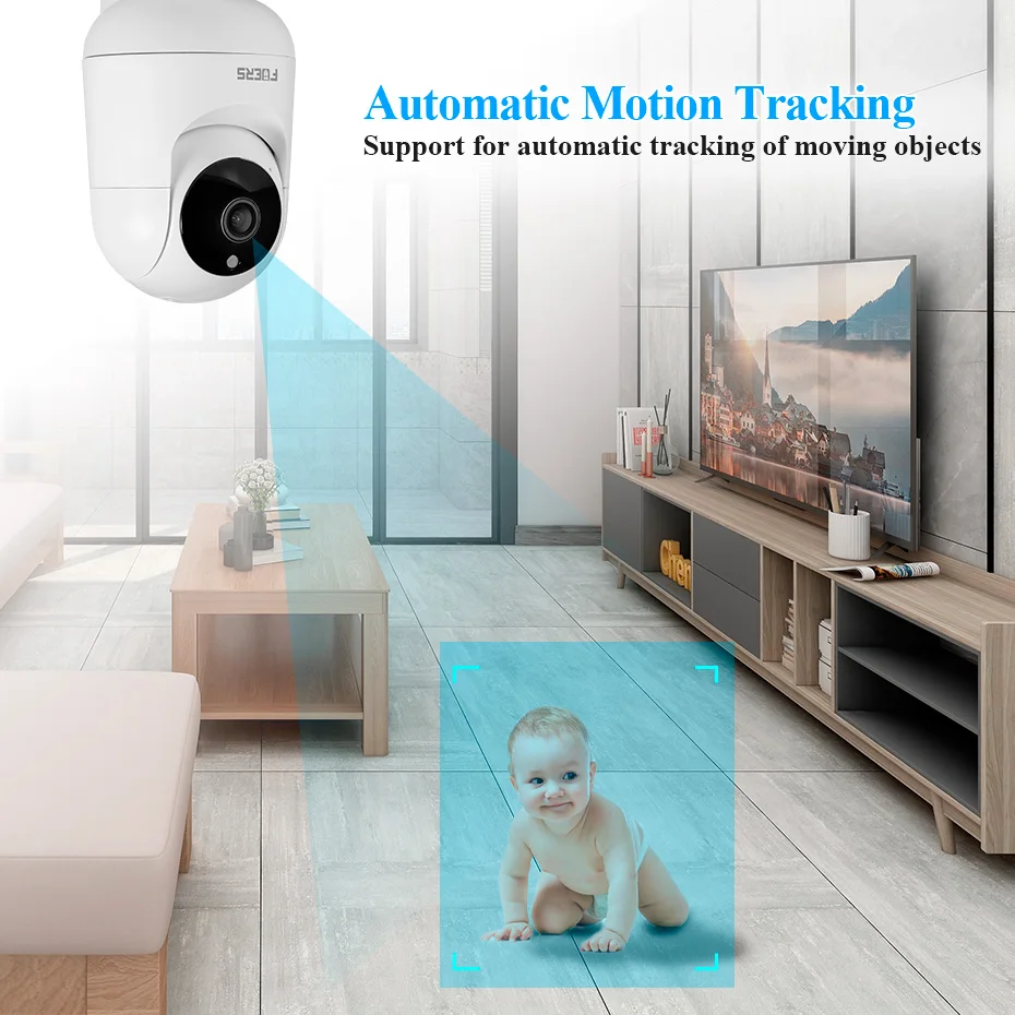 Fuers 5MP IP Camera Tuya Smart Home Indoor WiFi Wireless Surveillance Camera Automatic Tracking CCTV Security Baby Pet Monitor zybercart.com