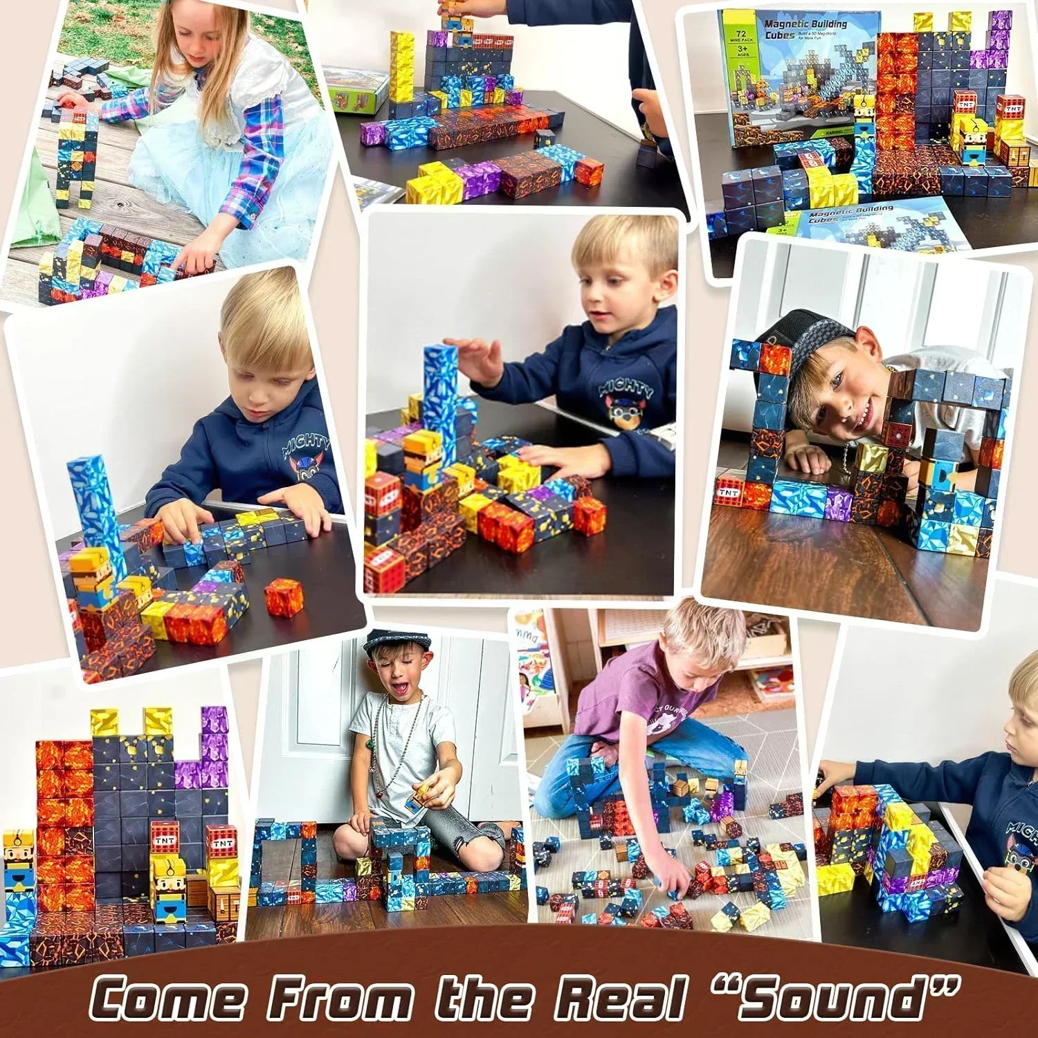 Magnetic Building Blocks Mine World Magnet Cube Set for Boy Girl Kid Age 3+ DIY Model Children Stem STEM Sensory Toy Gift zybercart.com
