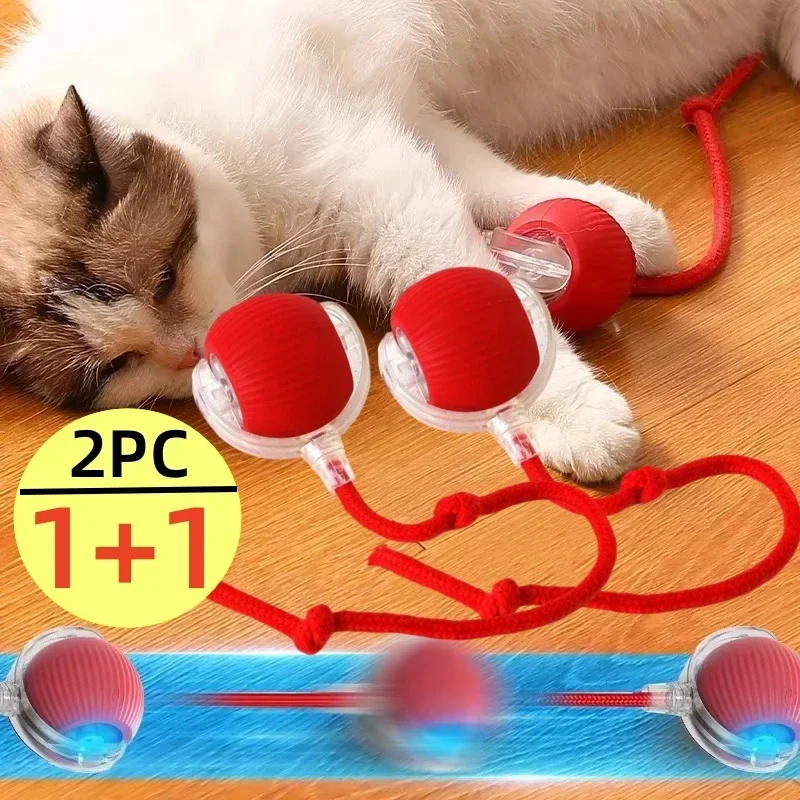 1/2PCS Interactive Cat Toys Ball Auto Electric Rolling Ball Toys for Cats/Kitty Pets Smart Automatic Teaser USB Rechargeable zybercart.com