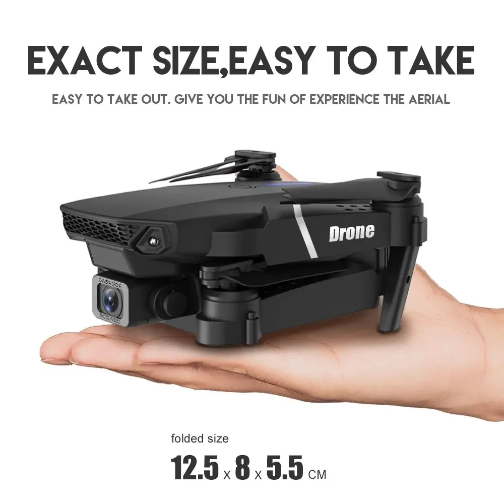 2024 E88 Pro WIFI FPV Drone, Wide Angle 4K/1080P HD Camera, Height Hold, Foldable RC Quadcopter Helicopter Toy Gift zybercart.com