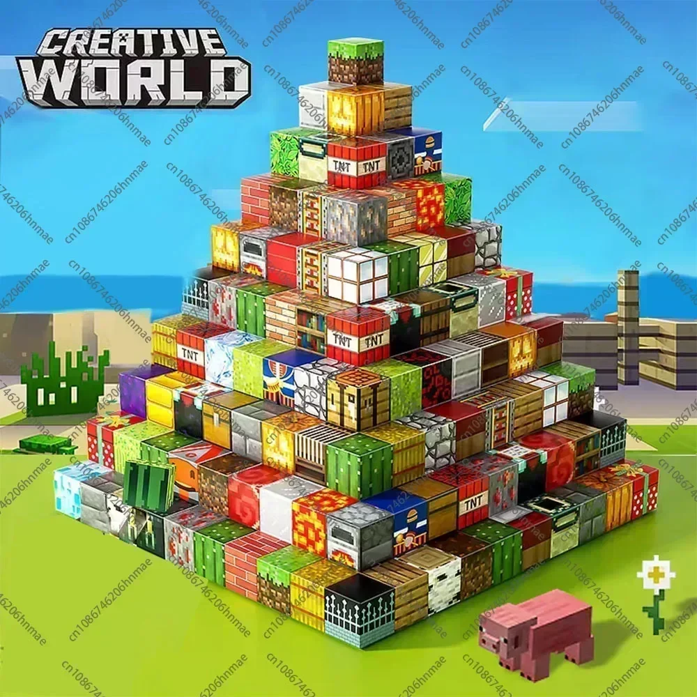 Magnetic Building Blocks Mine World Magnet Cube Set for Boy Girl Kid Age 3+ DIY Model Children Stem STEM Sensory Toy Gift zybercart.com