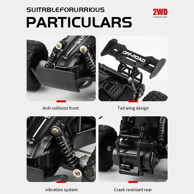 Remote Control Car RC Drift Racing 1:16 Vehicle Off Road Alloy 2.4G Radio High-Speed Trucks With LED Light Climbing Gift Kid Toy zybercart.com