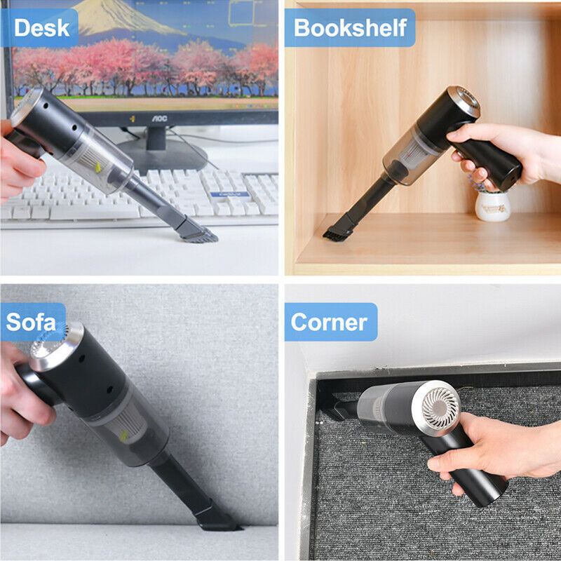 Portable Car Vacuum Cleaner, Handheld Vacuum High Power Cordless, Hand Vacuum Rechargeable Easy To Clean Car Interior, Desktop, Sofa, Keyboard, Drawer And Crevices, Small Spaces zybercart.com Extras