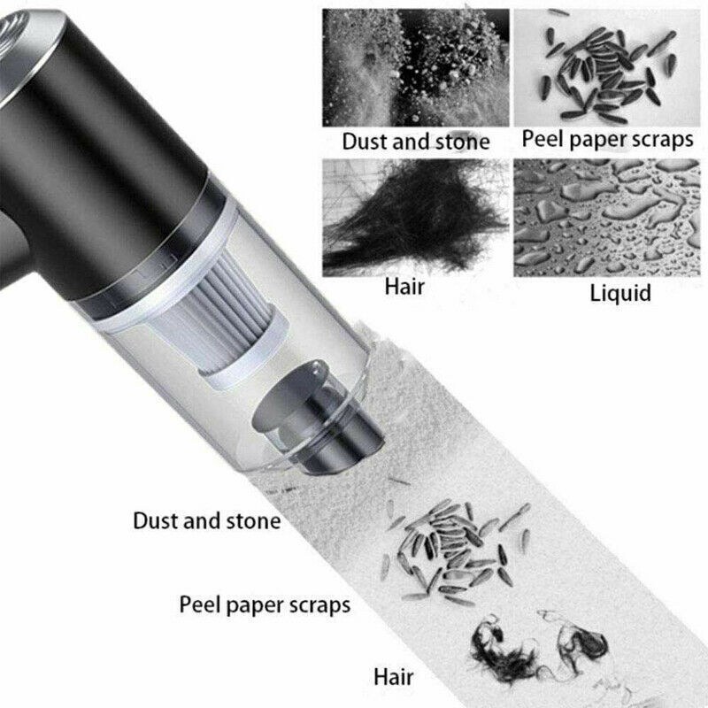 Portable Car Vacuum Cleaner, Handheld Vacuum High Power Cordless, Hand Vacuum Rechargeable Easy To Clean Car Interior, Desktop, Sofa, Keyboard, Drawer And Crevices, Small Spaces zybercart.com Extras