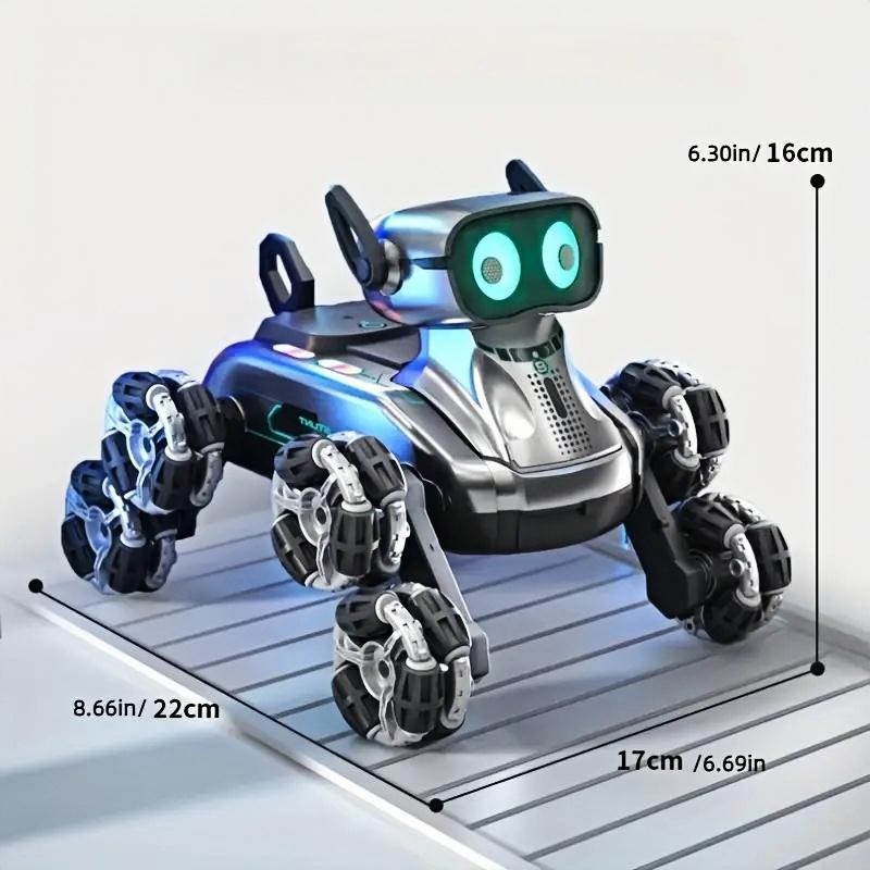 Silver Eight-wheel Stunt Dual Remote Control Robot Dog zybercart.com Technology