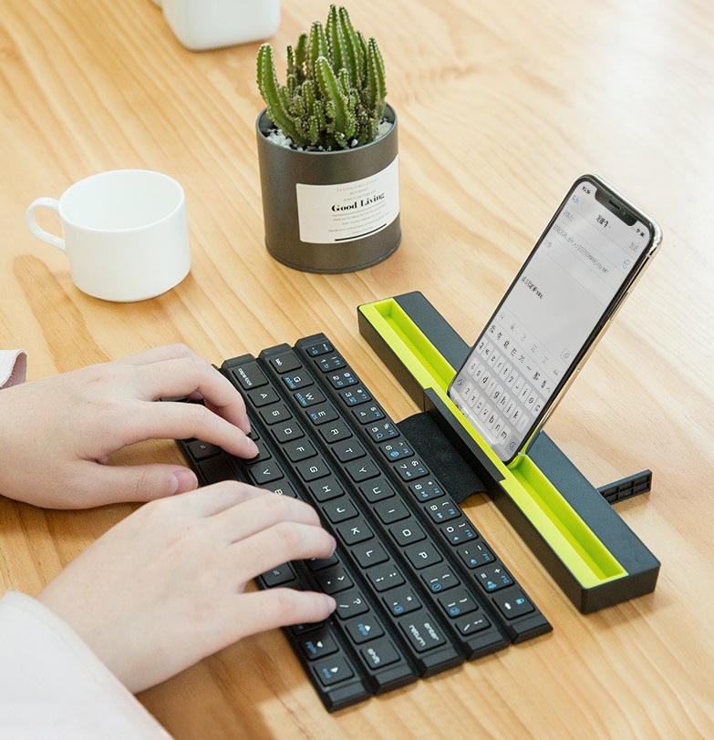 Outdoor Office Portable Folding Wireless Reel Keyboard zybercart.com Technology