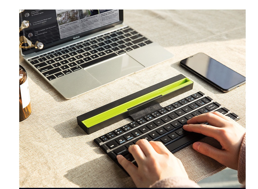 Outdoor Office Portable Folding Wireless Reel Keyboard zybercart.com Technology