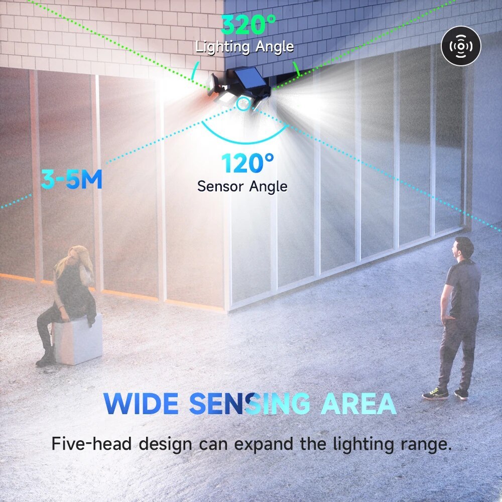 Split Waterproof Solar Outdoor Street Light 5 Side Adjustable 7000K 300 L zybercart.com Extras