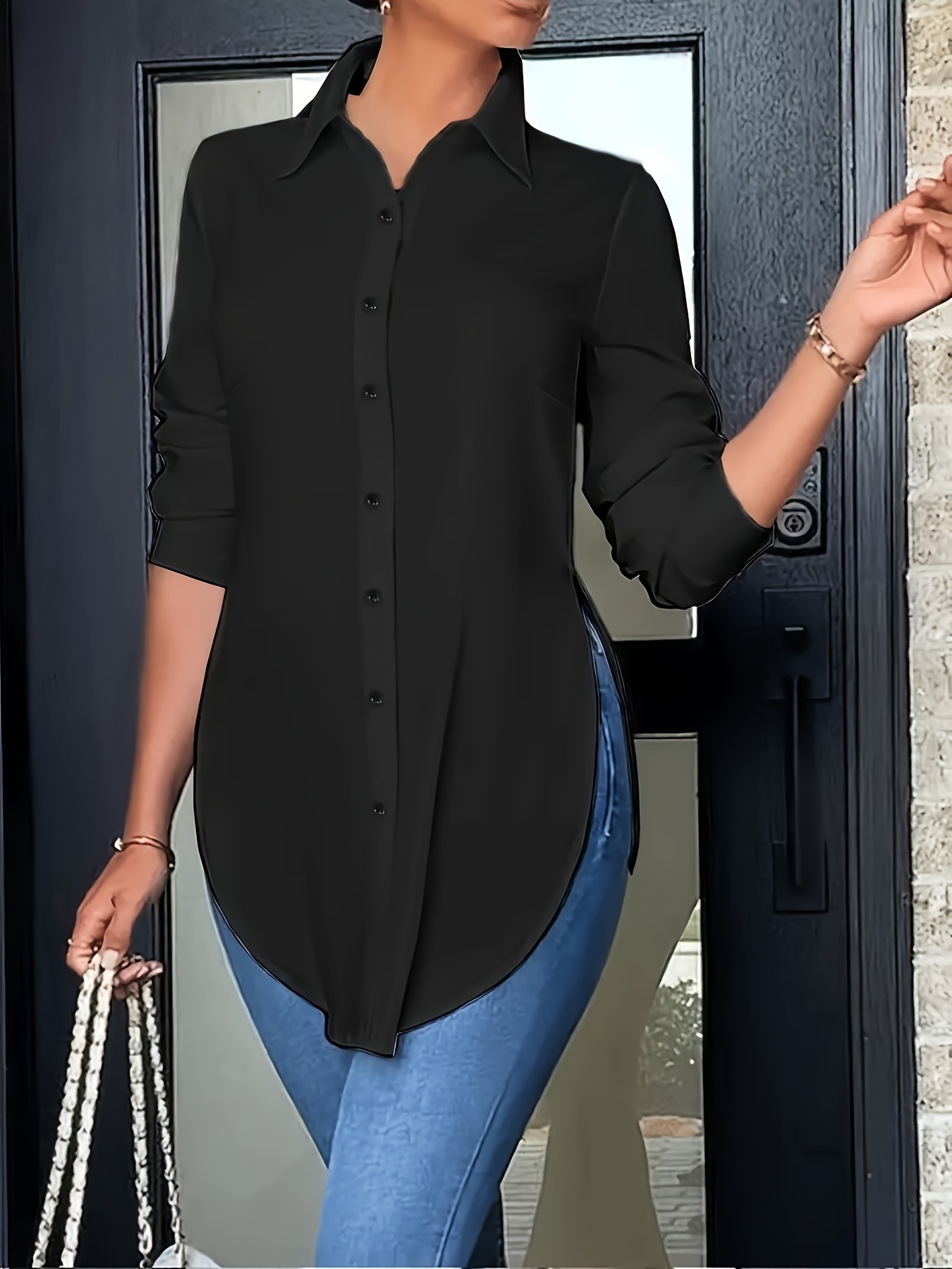 Long And Simple Casual Shirts Can Be Worn In Four Seasons. zybercart.com Fashion