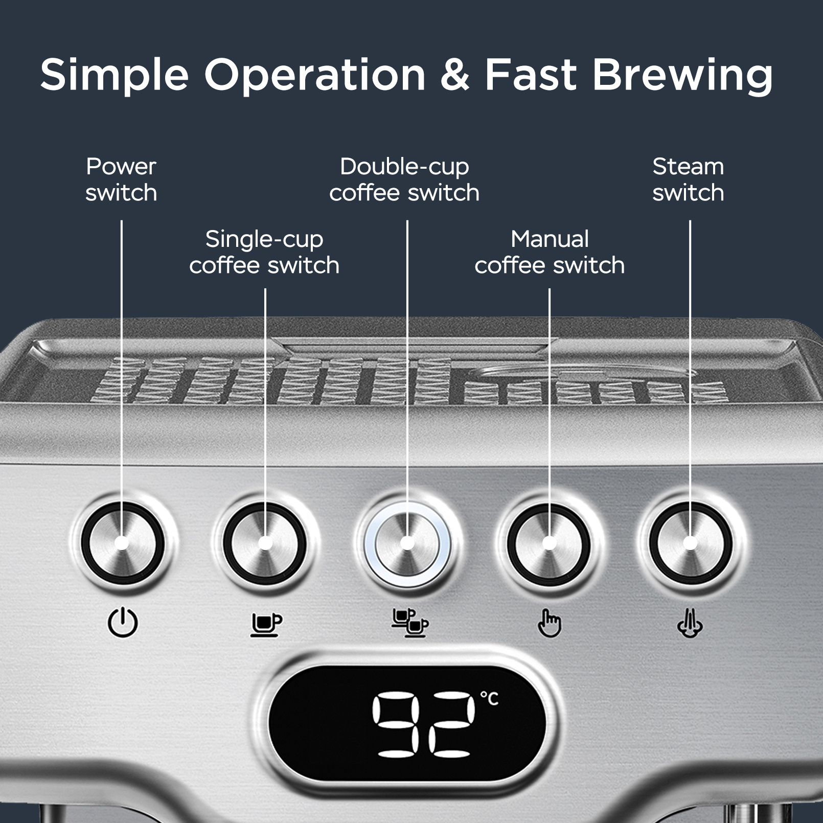 Geek Chef Espresso Machine, 20 Bar Espresso Machine With Milk Frother For Latte, Cappuccino, Macchiato, For Home Espresso Maker, 1.8L Water Tank, Stainless Steel, Ban On Amazon zybercart.com Devices