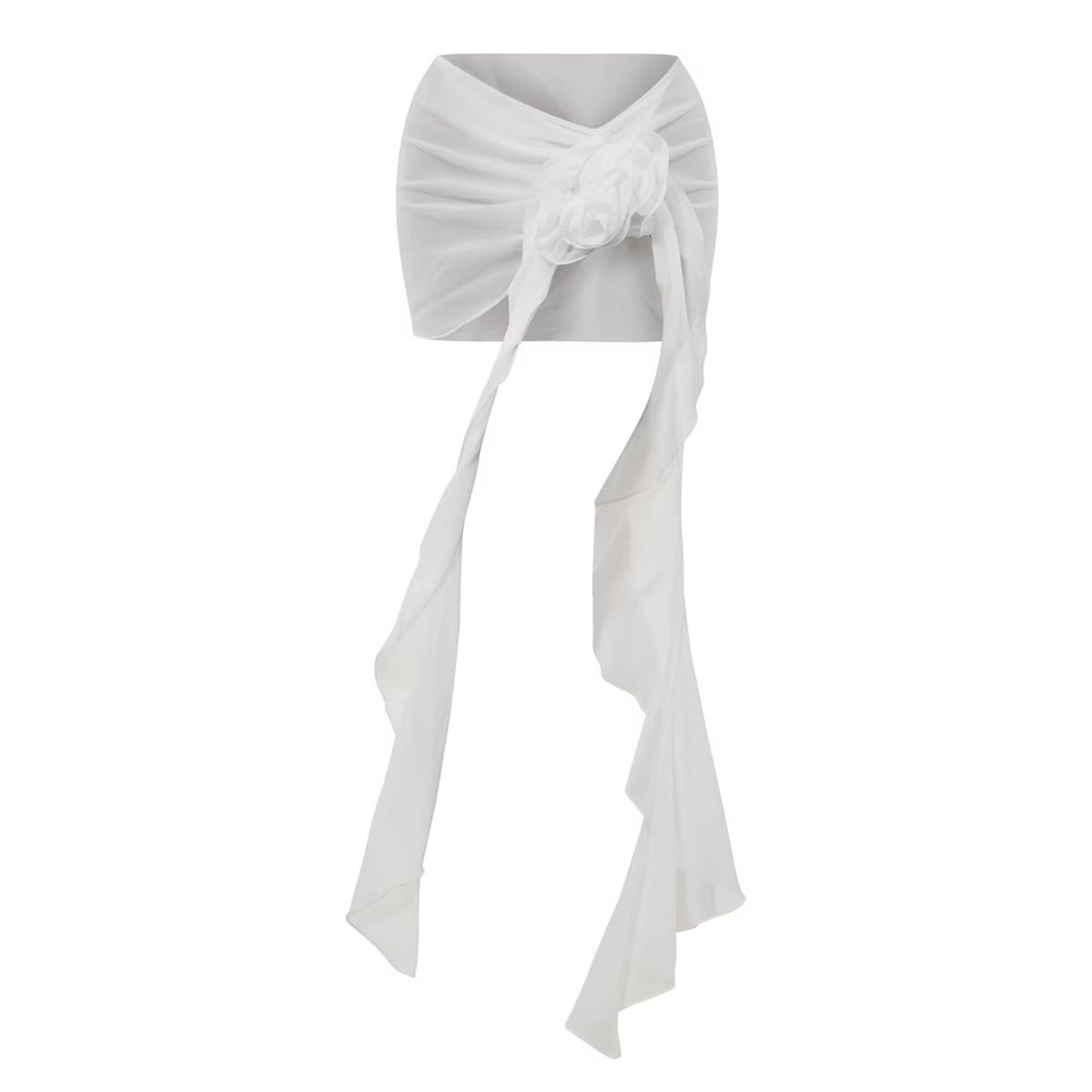 Solid Color Hollow Out One Piece Swimsuit Short Skirt Two-piece Set For Women zybercart.com Women's Fashion