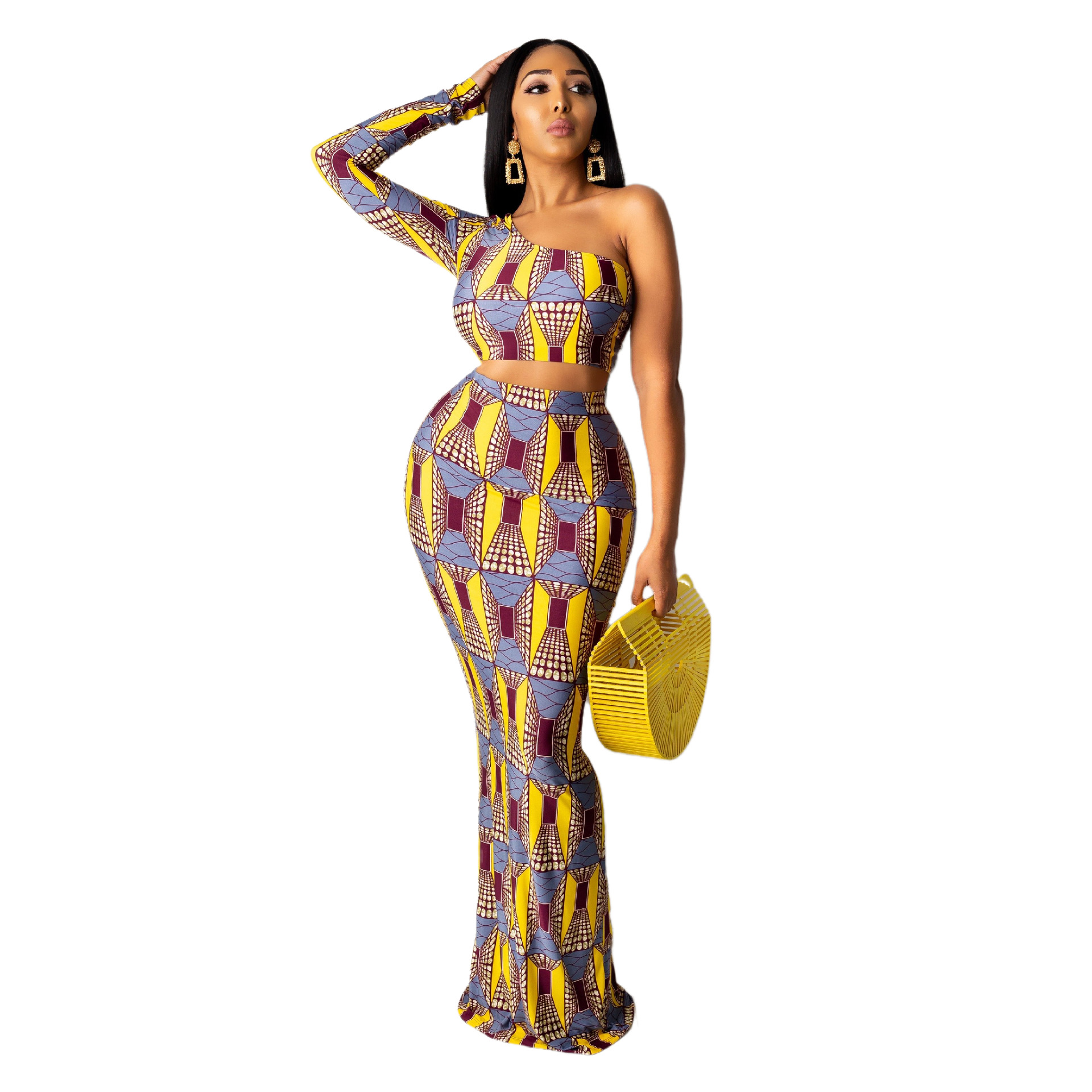 Sexy And Distinctive Printed Long Skirt Set For Women zybercart.com Women's Fashion