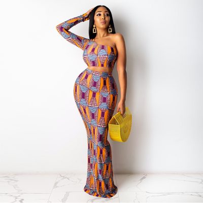 Sexy And Distinctive Printed Long Skirt Set For Women