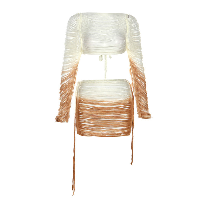 Top High Waist Drawstring Short Skirt Set For Women zybercart.com Women's Fashion